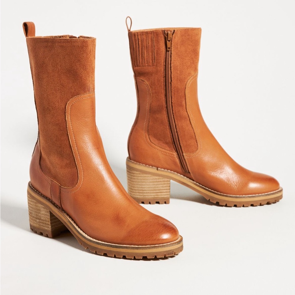 Elegant Tan Heeled Boots